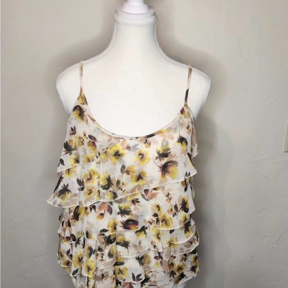Floral Ruffle Spaghetti Strap Top